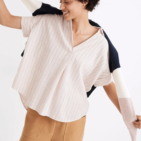 Madewell Tops - Madewell Courier Button Back Striped Shirt